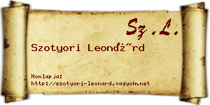 Szotyori Leonárd névjegykártya